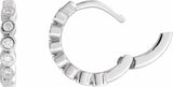 Sterling Silver 1/5 CTW Natural Diamond 12.24 mm Hinged Hoop Earrings