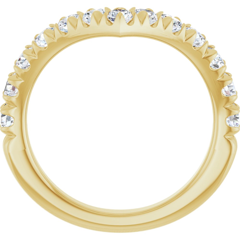 14K Yellow Gold 1 CTW Lab-Grown Diamond Contour Band