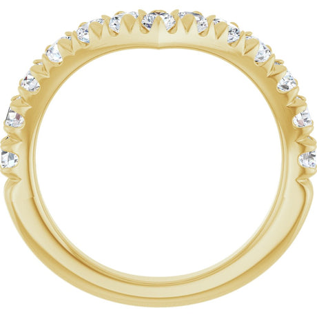 14K Yellow Gold 1 CTW Lab-Grown Diamond Contour Band