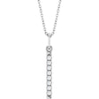 14K White Gold 1/8 CTW Natural Diamond Bar 16-18" Necklace