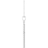 14K White Gold 3/4 CTW Lab-Grown Diamond French-Set Cross 16-18" Necklace