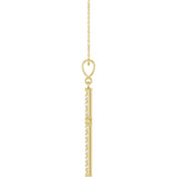 14K Yellow Gold 3/4 CTW Natural Diamond French-Set Cross 16-18" Necklace