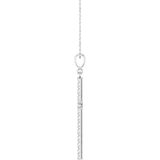 14K White Gold 1 CTW Lab-Grown Diamond French-Set Cross 16-18" Necklace