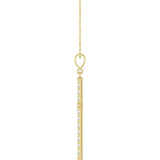 14K Yellow Gold 1 CTW Lab-Grown Diamond French-Set Cross 16-18" Necklace