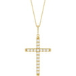 14K Yellow Gold 1 CTW Lab-Grown Diamond French-Set Cross 16-18" Necklace