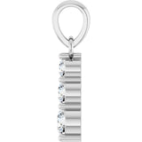 14K White Gold 1/6 CTW Natural Diamond Graduated Bar Pendant