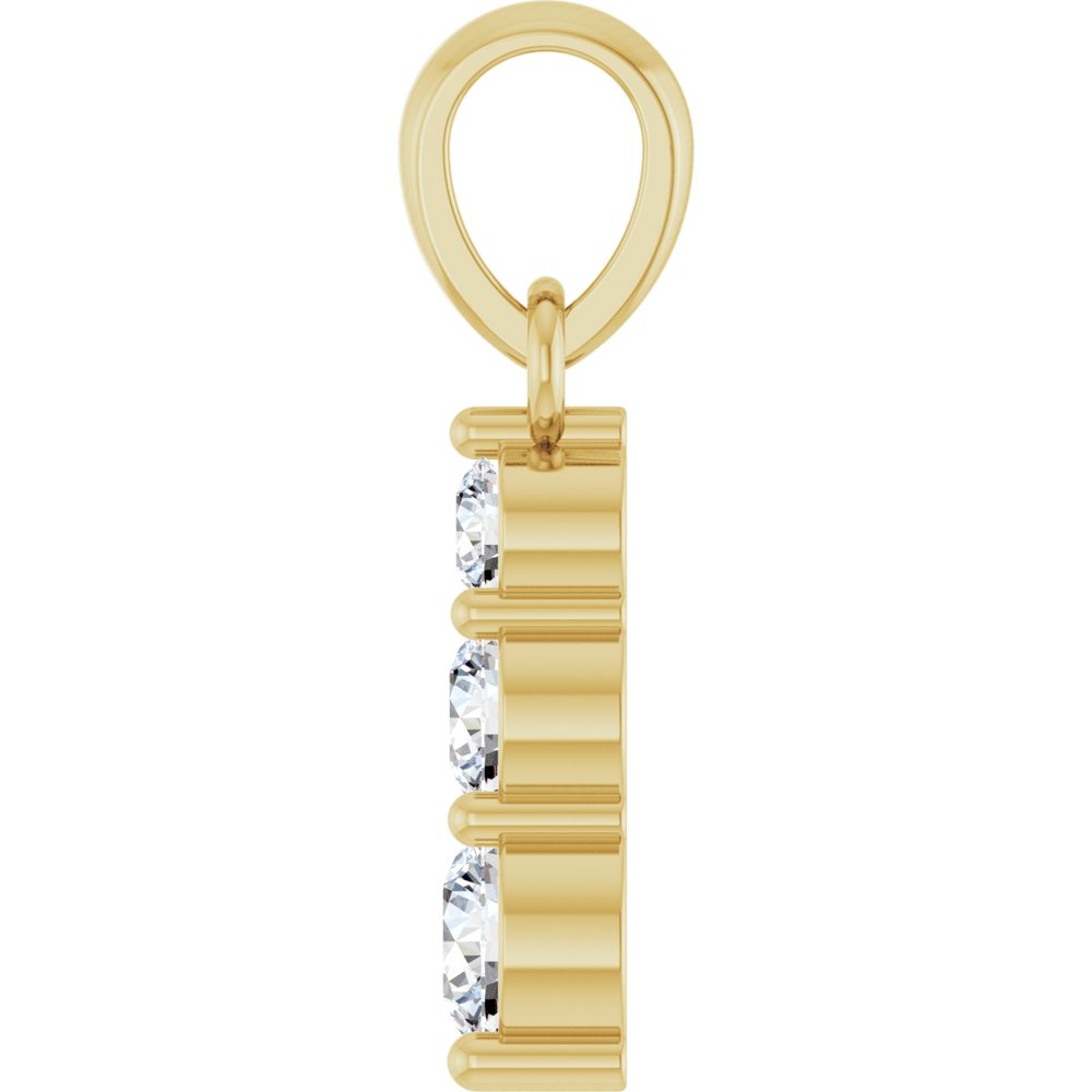 14K Yellow Gold 1/6 CTW Natural Diamond Graduated Bar Pendant