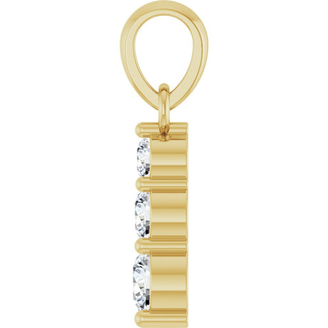 14K Yellow Gold 1/6 CTW Natural Diamond Graduated Bar Pendant