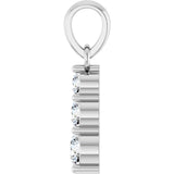 14K White Gold 1/6 CTW Natural Diamond Graduated Bar Pendant