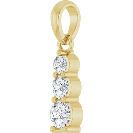 14K Yellow Gold 1/6 CTW Natural Diamond Graduated Bar Pendant