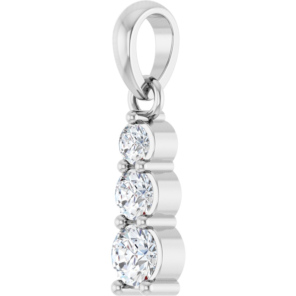 14K White Gold 1/6 CTW Lab-Grown Diamond Graduated Bar Pendant