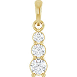 14K Yellow Gold 1/6 CTW Natural Diamond Graduated Bar Pendant