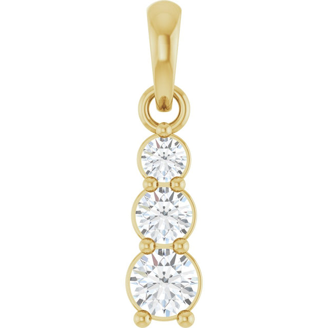 14K Yellow Gold 1/6 CTW Natural Diamond Graduated Bar Pendant