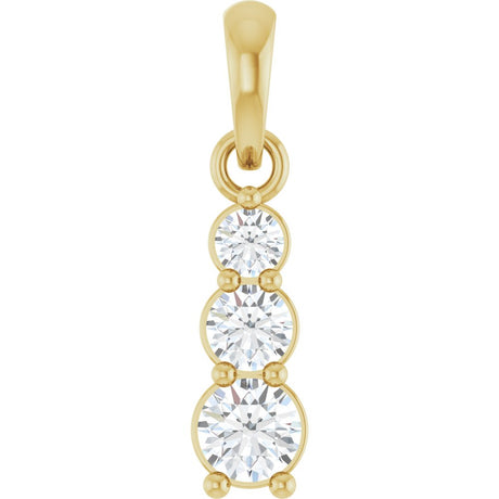 14K Yellow Gold 1/6 CTW Natural Diamond Graduated Bar Pendant