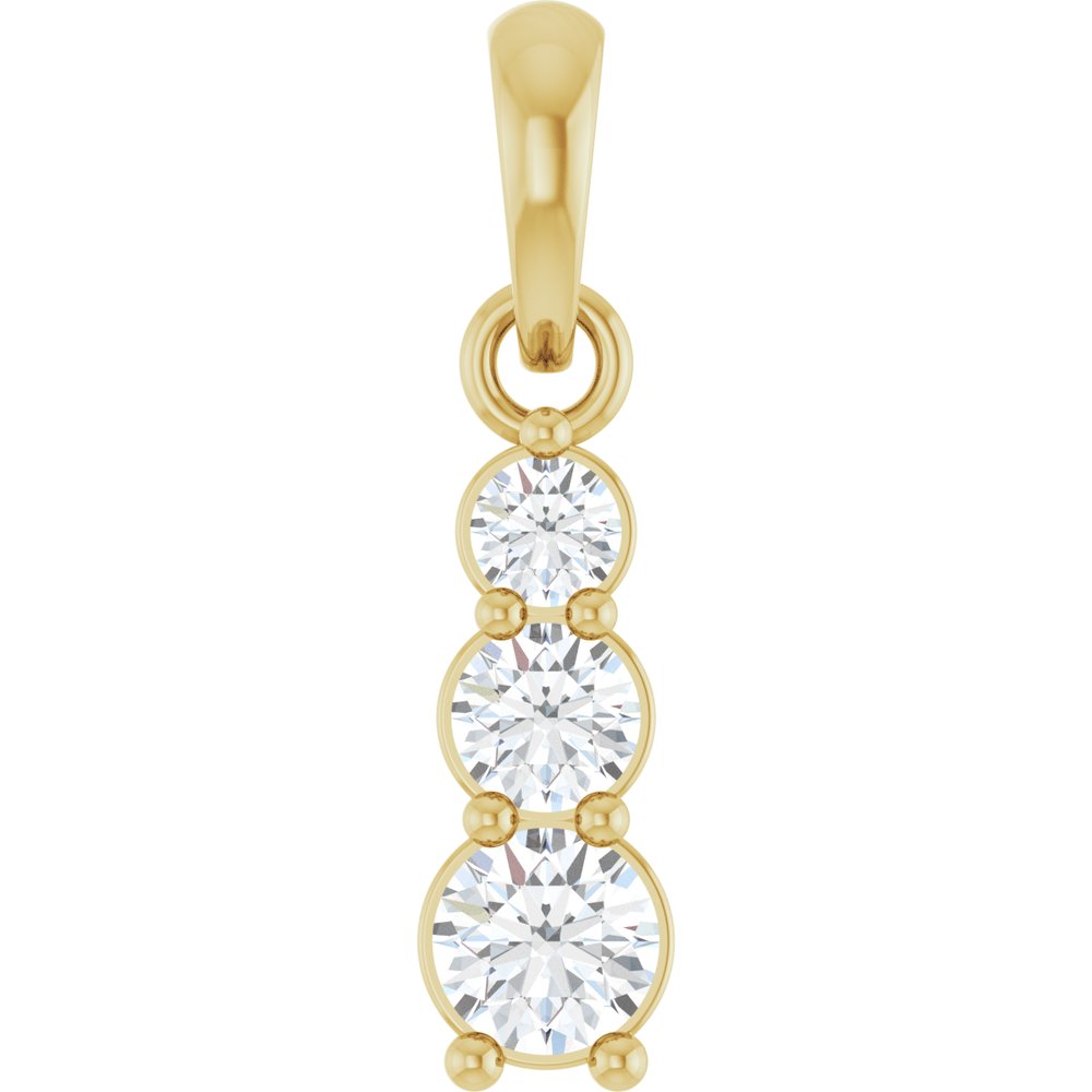 14K Yellow Gold 1/6 CTW Natural Diamond Graduated Bar Pendant