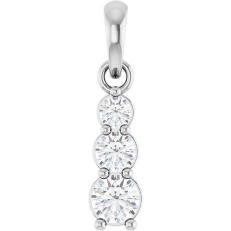 14K White Gold 1/6 CTW Natural Diamond Graduated Bar Pendant