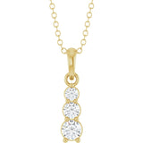 14K Yellow Gold 1/6 CTW Natural Diamond Graduated Bar 18" Necklace