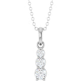 14K White Gold 1/6 CTW Natural Diamond Graduated Bar 18" Necklace