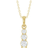 14K Yellow Gold 1/6 CTW Natural Diamond Graduated Bar 18" Necklace
