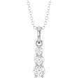 14K White Gold 1/6 CTW Natural Diamond Graduated Bar 18" Necklace