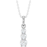 14K White Gold 1/6 CTW Natural Diamond Graduated Bar 18" Necklace