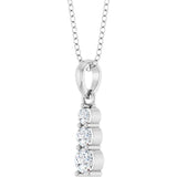 14K White Gold 1/6 CTW Natural Diamond Graduated Bar 18" Necklace