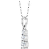 14K White Gold 1/6 CTW Lab-Grown Diamond Graduated Bar 18" Necklace