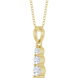 14K Yellow Gold 1/6 CTW Lab-Grown Diamond Graduated Bar 18" Necklace