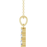 14K Yellow Gold 1/6 CTW Natural Diamond Graduated Bar 18" Necklace