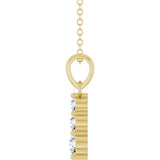 14K Yellow Gold 1/6 CTW Lab-Grown Diamond Graduated Bar 18" Necklace