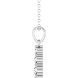 14K White Gold 1/6 CTW Natural Diamond Graduated Bar 18" Necklace