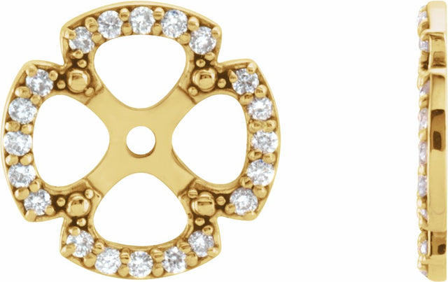 14K Yellow Gold 1/5 CTW Natural Diamond Earring Jackets