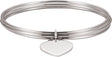 Sterling Silver Heart Charm Bangle 8" Bracelet 