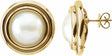 14K Yellow Gold Cultured White Mabé Pearl Earrings