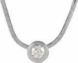 14K White Gold 1/4 CTW Natural Diamond Solitaire 18" Necklace