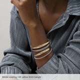 14K Yellow Engravable 6 mm Half Round Bangle 7 1/2" Bracelet