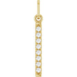 14K Yellow Gold 1/8 CTW Natural Diamond Bar Pendant