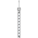 14K White Gold 1/10 CTW Lab-Grown Diamond Bar Pendant