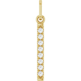 14K Yellow Gold 1/8 CTW Natural Diamond Bar Pendant