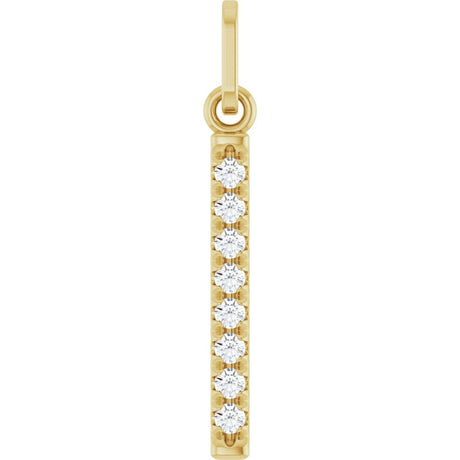 14K Yellow Gold 1/8 CTW Natural Diamond Bar Pendant