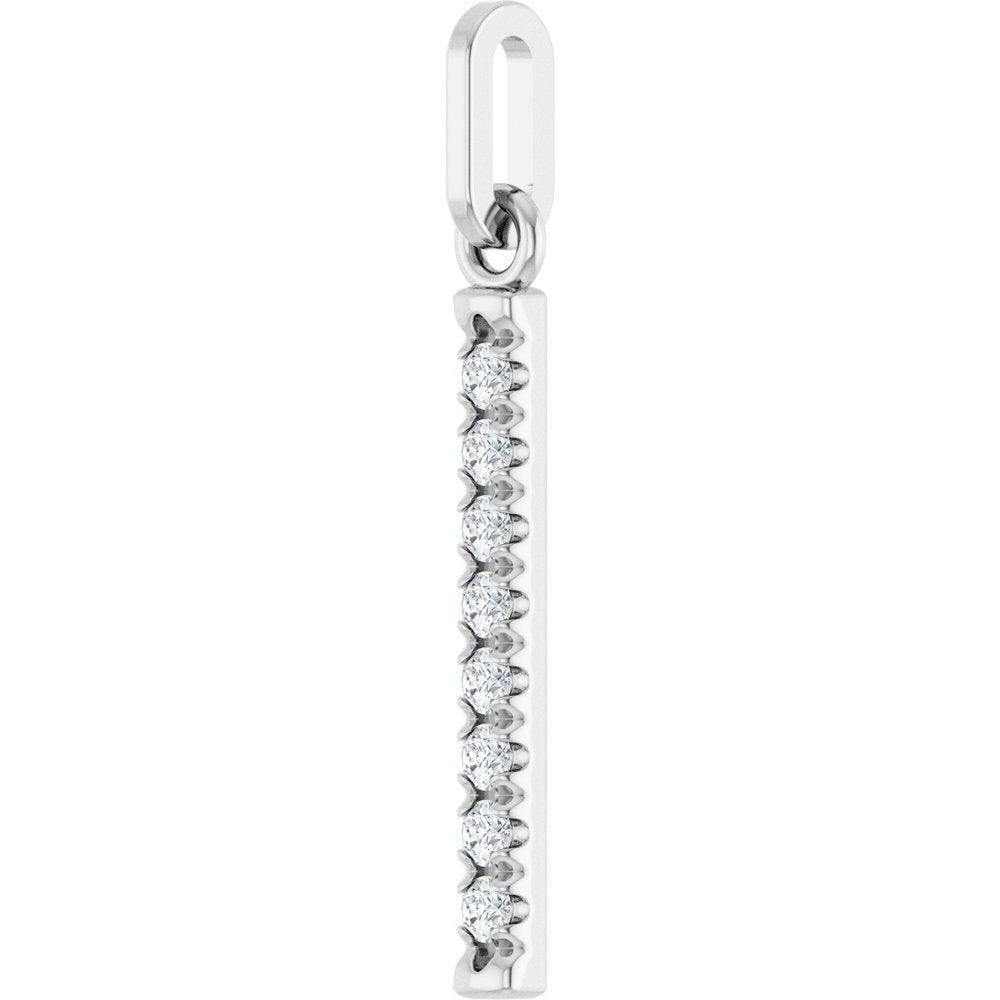 14K White Gold 1/10 CTW Lab-Grown Diamond Bar Pendant