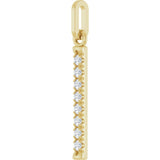 14K Yellow Gold 1/8 CTW Natural Diamond Bar Pendant