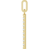 14K Yellow Gold 1/8 CTW Natural Diamond Bar Pendant