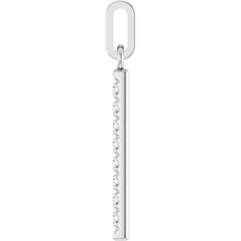 14K White Gold 1/10 CTW Lab-Grown Diamond Bar Pendant