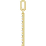 14K Yellow Gold 1/8 CTW Natural Diamond Bar Pendant