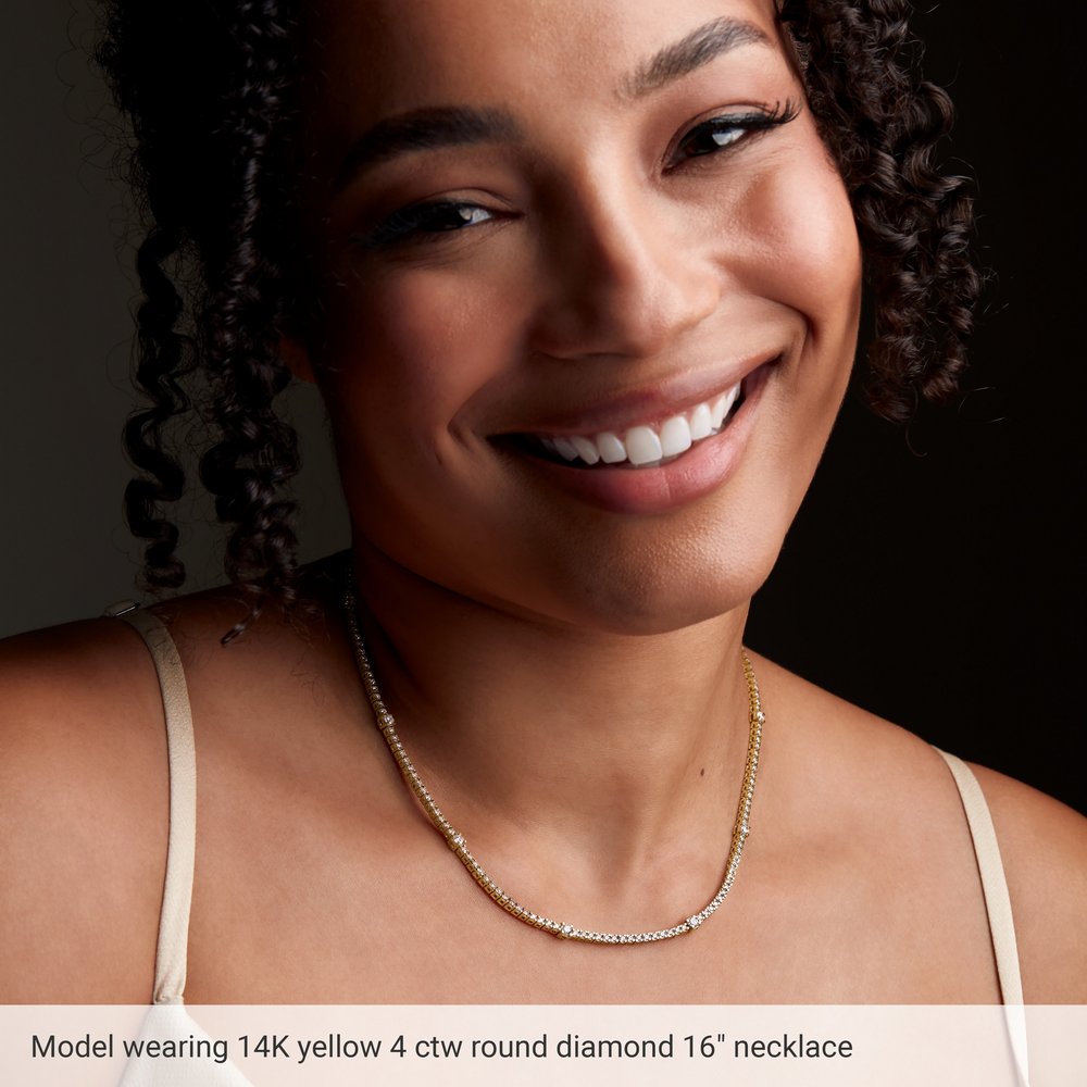 14K White 4 CTW Lab-Grown Diamond Line 16" Necklace
