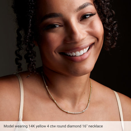 14K Rose Gold 4 CTW Lab-Grown Diamond Line 16" Necklace