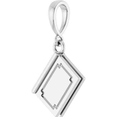 14K White Gold Engravable Book Pendant