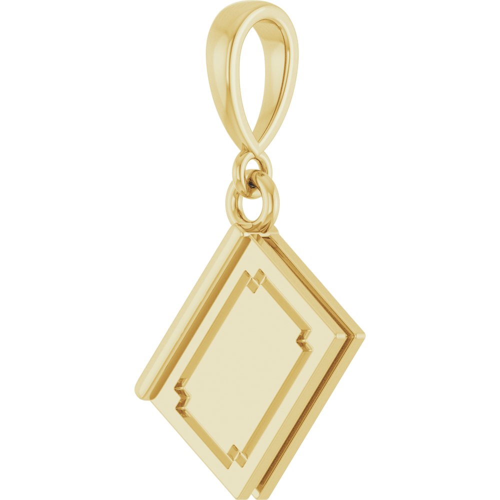 14K Yellow Gold Engravable Book Pendant