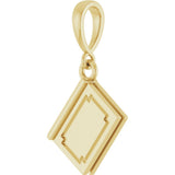 14K Yellow Gold Engravable Book Pendant